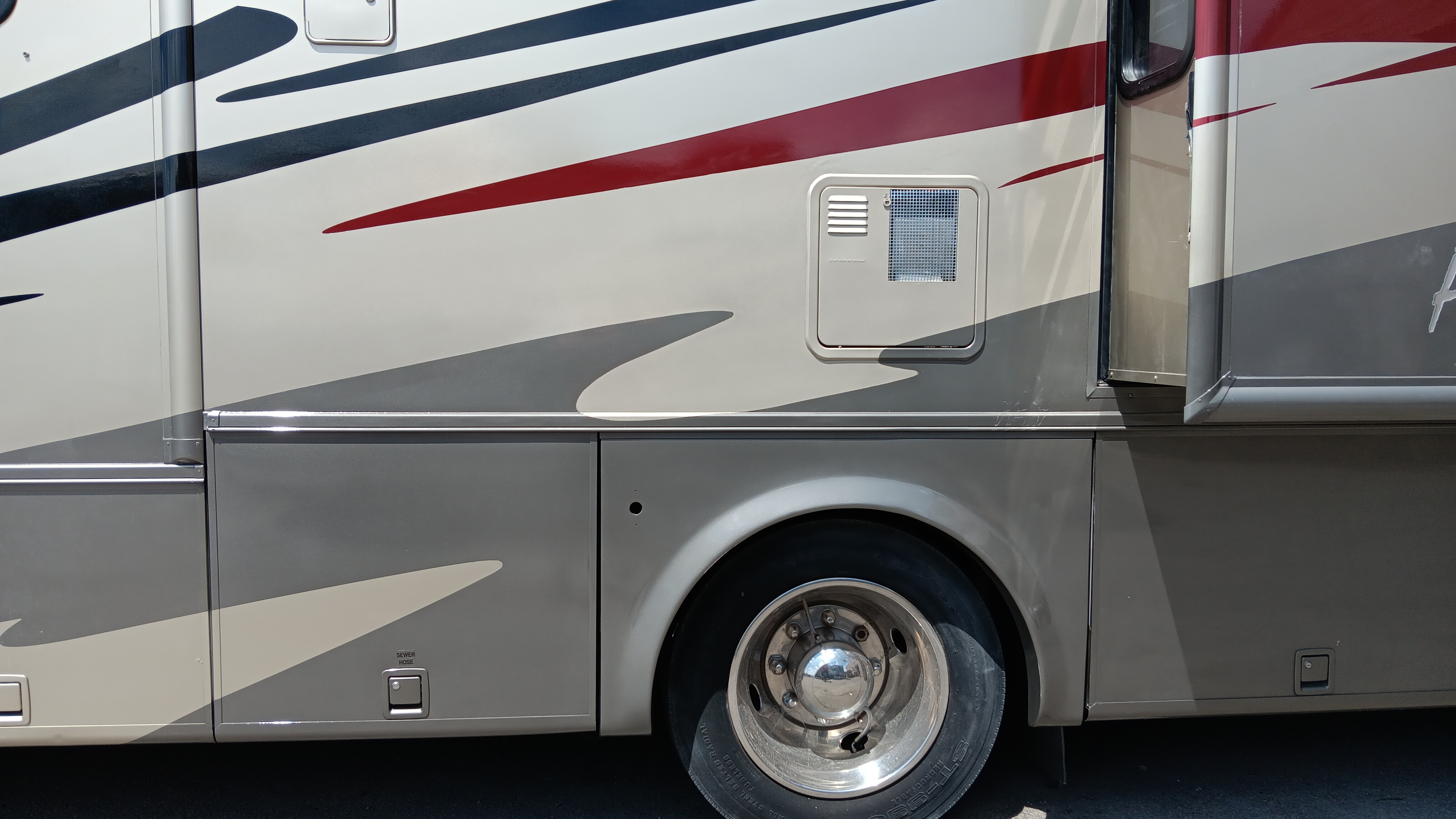 RV Allegro Bay body work and custom painting in Virginia Beach — After